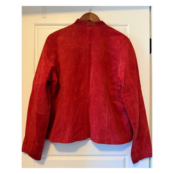 Vintage Ruff Hewn Suede Leather Y2K Moto Biker Retro Jacket, Women's Size XL - Picture 4 of 7